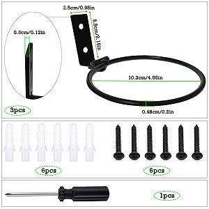 Набір кілець-тримачів для квіткових горщиків GIAK Настінний 3 штуки Складаний Чорний synthetic.ua - Фото 1