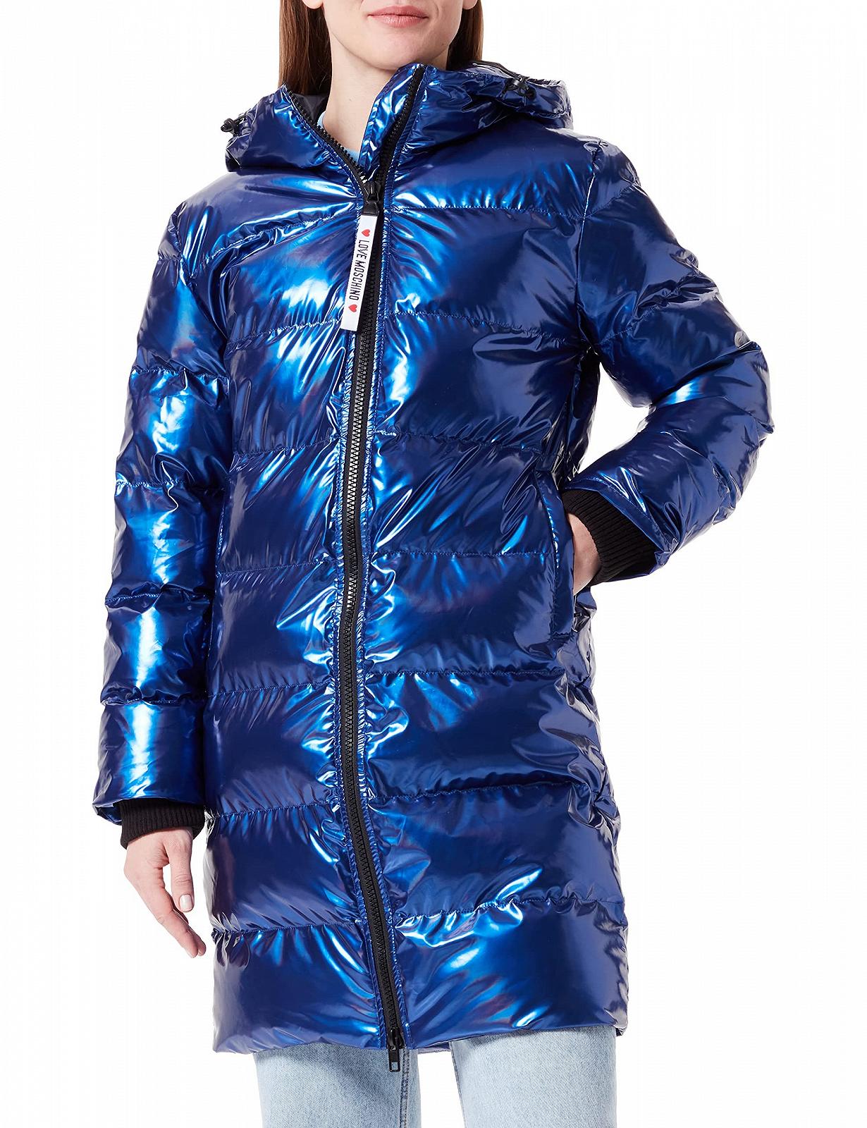 Жіноча куртка Love Moschino Super-Shiny Light Technical Fabric з блискавкою, фото №1