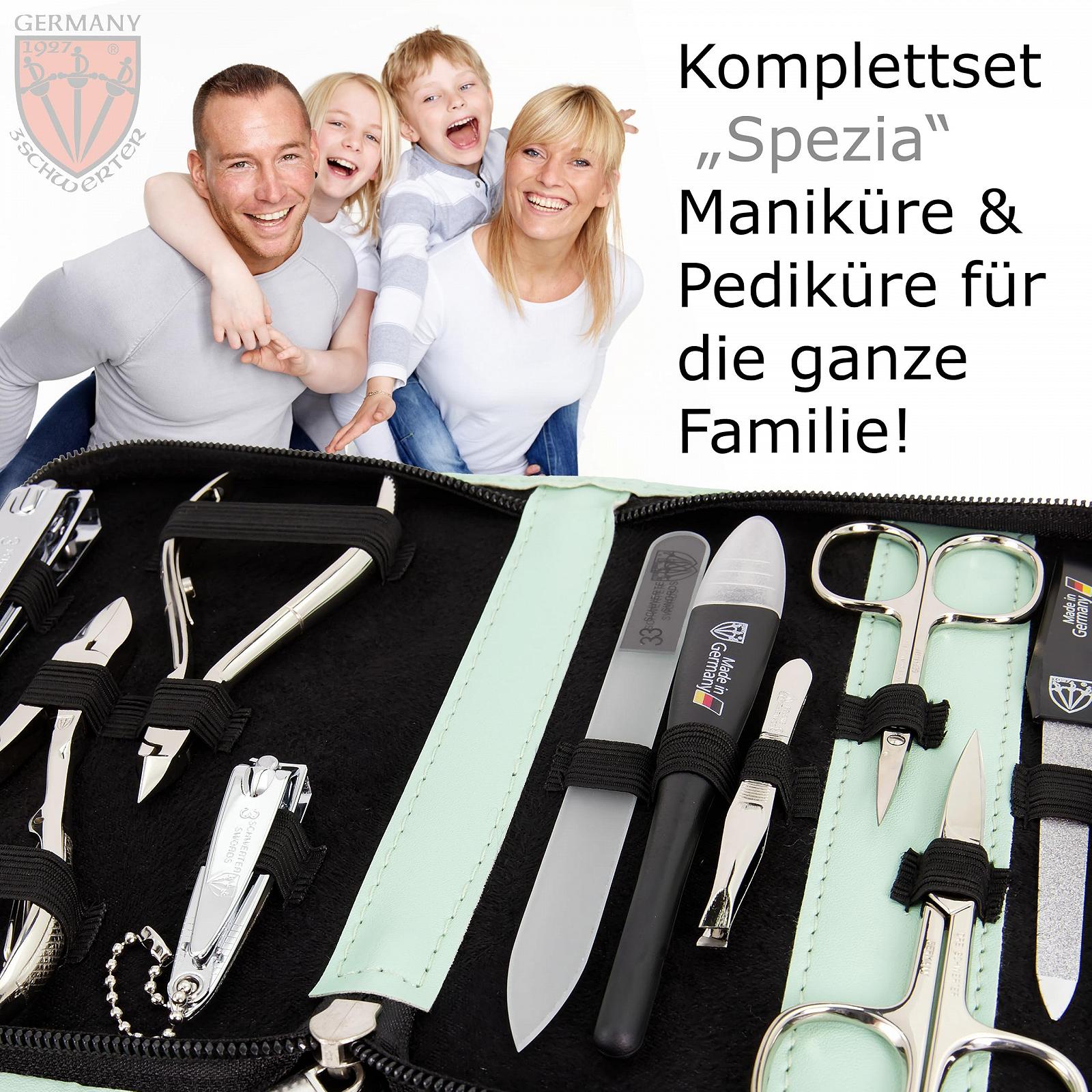 Набір для манікюру DREI SCHWERTER Spezia 10 предметів, чохол зі штучної шкіри м'ятного кольору, фото №4 Набір для манікюру DREI SCHWERTER Spezia 10 предметів, чохол зі штучної шкіри м'ятного кольору, фото №4