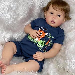 Кукла Zero pam Reborn Baby Boy 20-дюймовая полностью силиконовая с волосами с аксессуарами - Фото 1