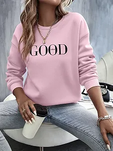 Джемпер Minetom Женский с принтом букв, с длинными рукавами, пуловер с круглым вырезом на осень/зиму, свободный, повседневный топ для спорта, Streetwear, без капюшона synthetic.ua - Фото 1