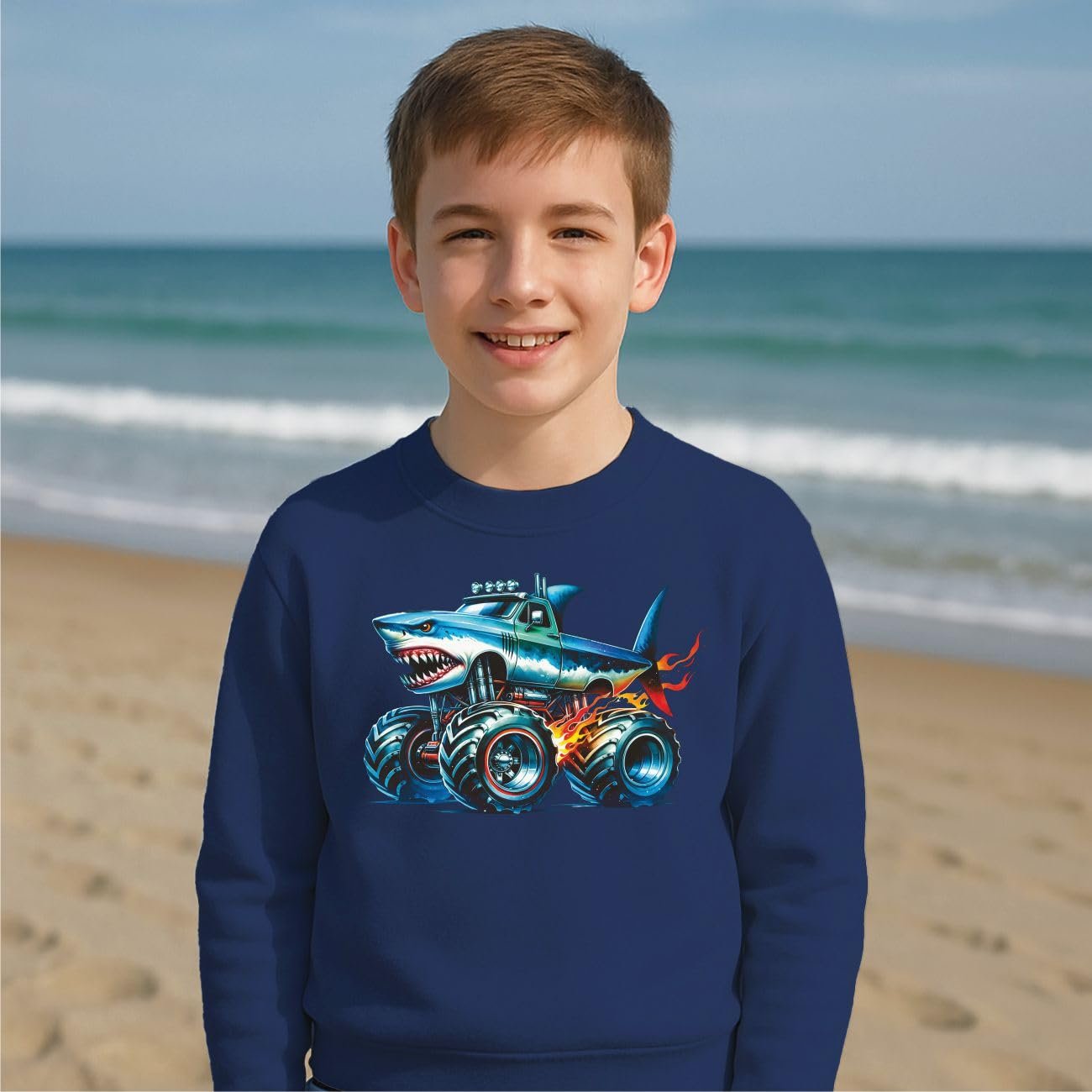 Джемпер для мальчиков Monster Truck Shark Shark Monster Размер 98-164, фото №3