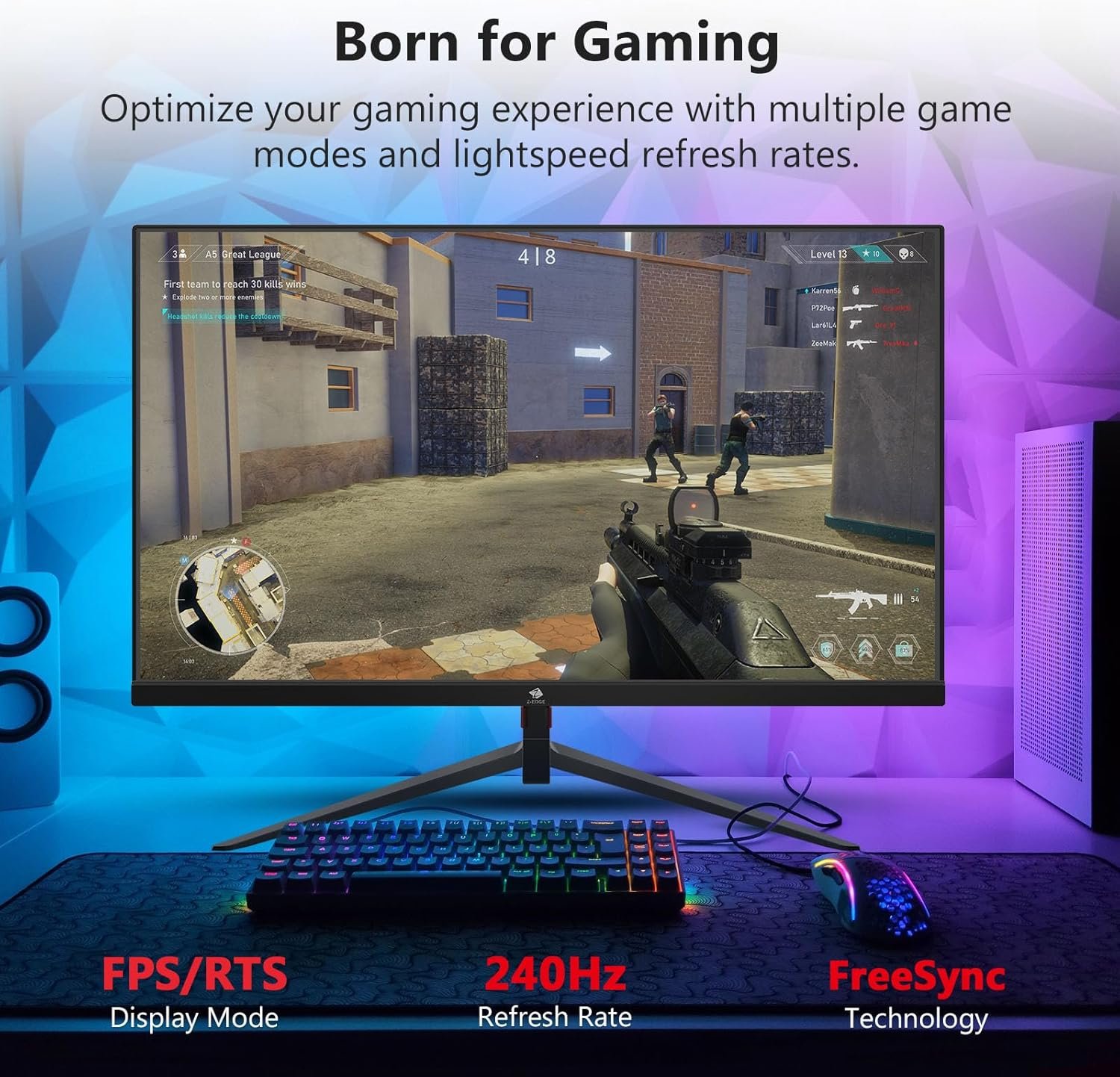 Монитор 25" Z-Edge UG25I Full HD VA 240 Гц, фото №3