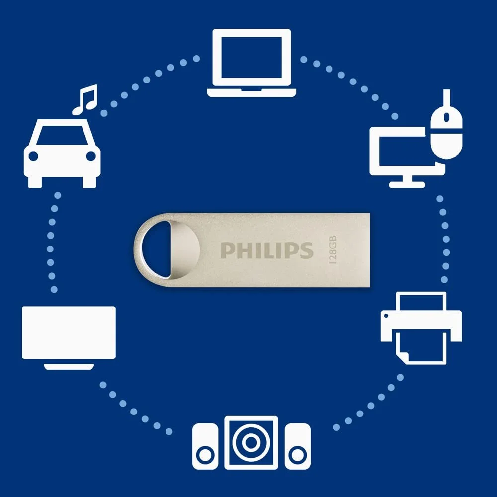 USB-флеш-накопичувач Philips Moon Edition 128GB USB 2.0 Aluminum Silver, фото №4