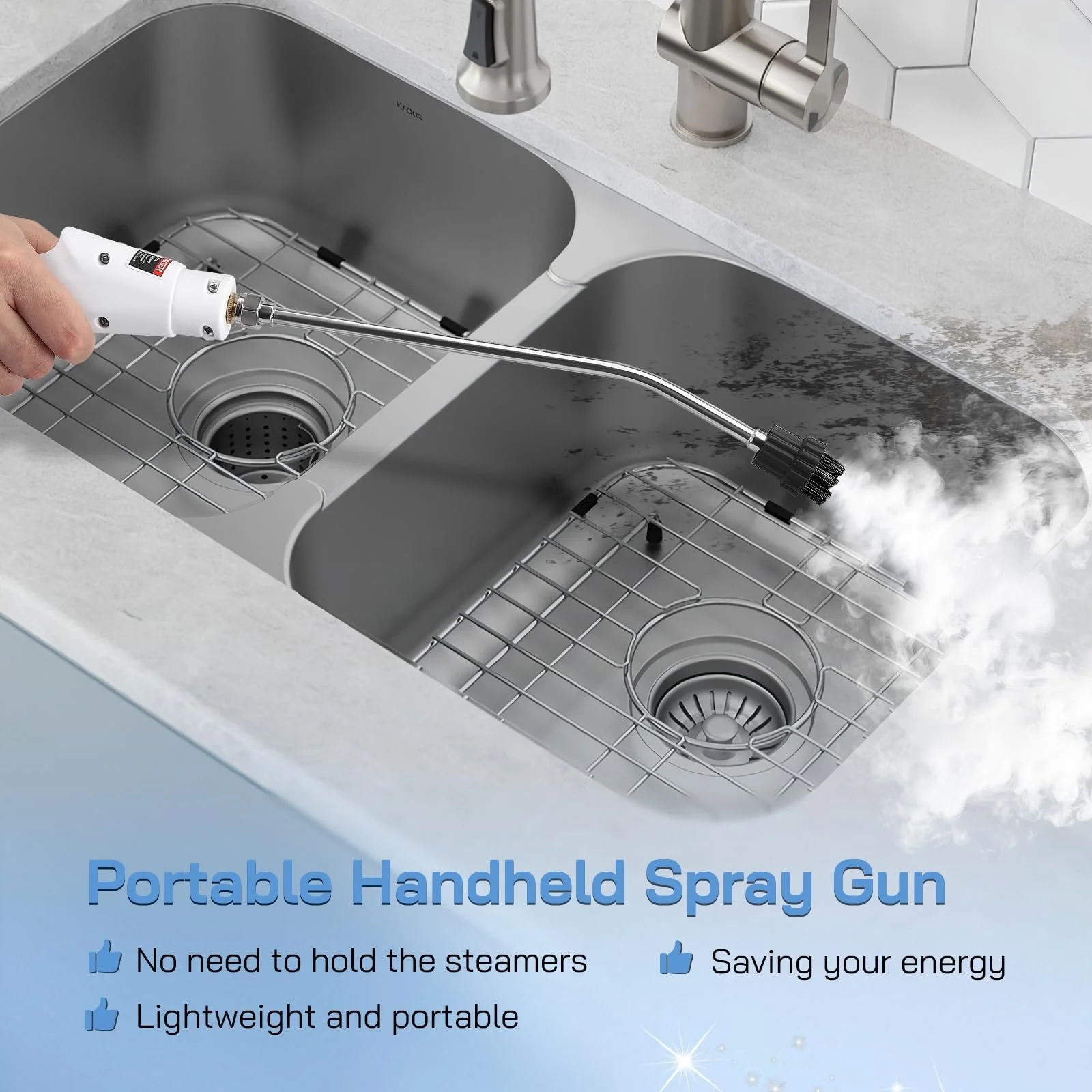 Пароочисник ручний 2500 W 1200 ml 9 швидкостей, фото №3 Пароочисник ручний 2500 W 1200 ml 9 швидкостей, фото №3