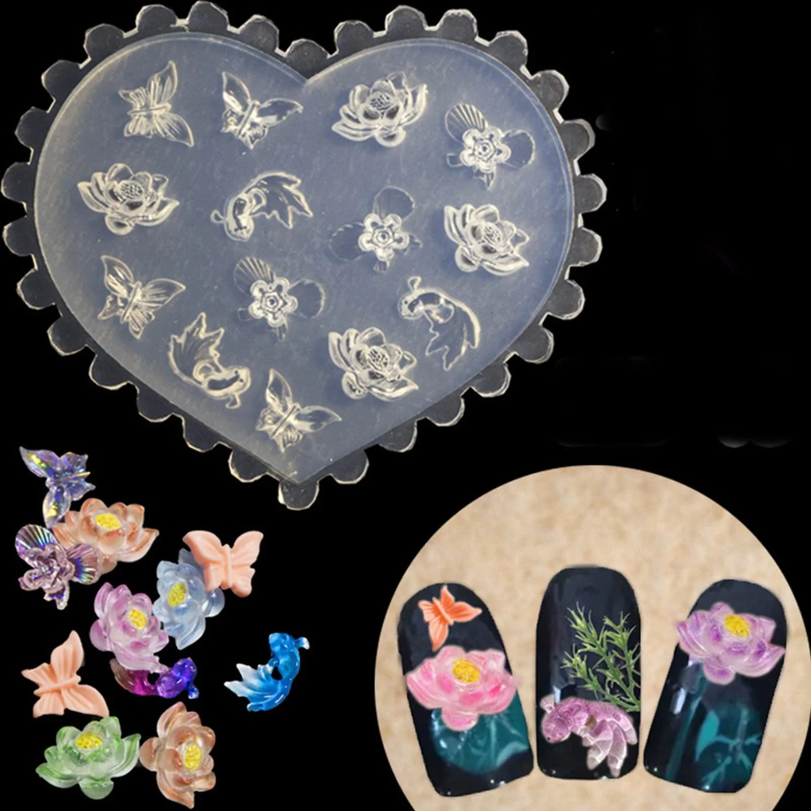 Форма Квітка Силіконова для декорування нігтів 3D, фото №3 Форма Квітка Силіконова для декорування нігтів 3D, фото №3