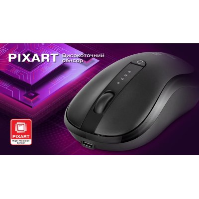 Мышка REAL-EL RM-450W Wireless/Bluetooth Black/Gray (EL123200046), фото №11 Мышка REAL-EL RM-450W Wireless/Bluetooth Black/Gray (EL123200046), фото №11
