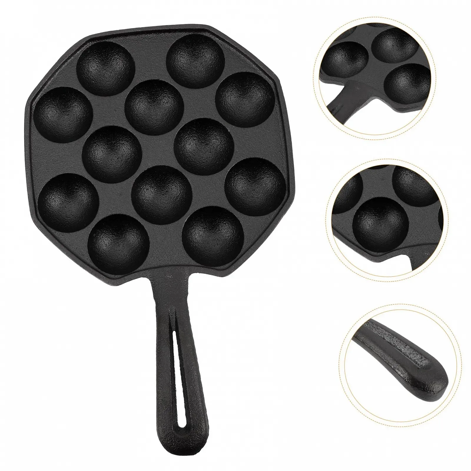 Набор форм для выпечки чугунный на 12 лунок для улиток антискользящий с ручками, фото №8