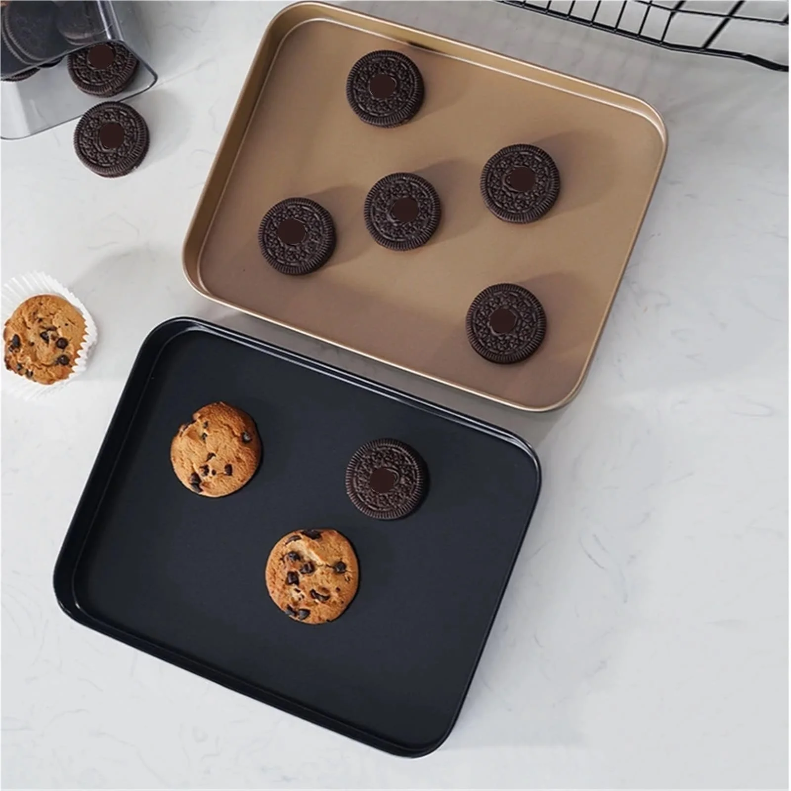 Форма для запікання 25.4 см квадратна антипригарна вуглецева сталь золотиста для піци та випічки, фото №7