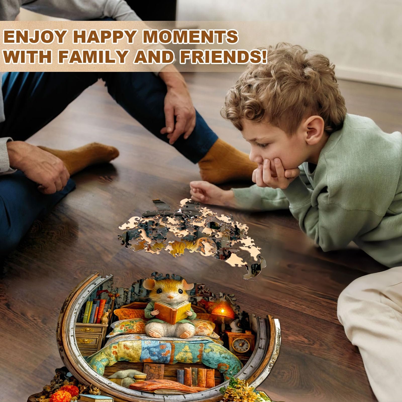 Деревянный пазл WOODBESTS Alarm Clock Mouse 255 элементов 34 x 32.7 см, фото №7