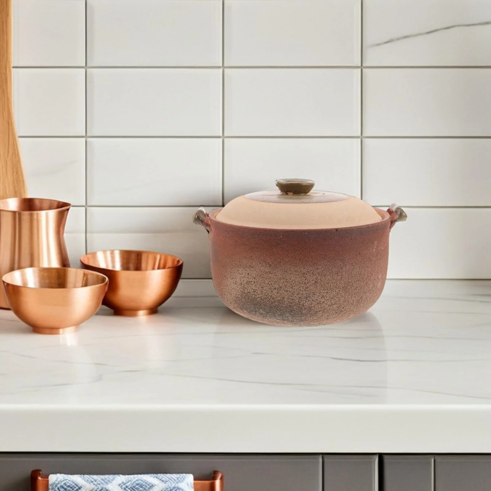 Горщик Terracotta Clay Pot теракотовий керамічний з ручкою, фото №7