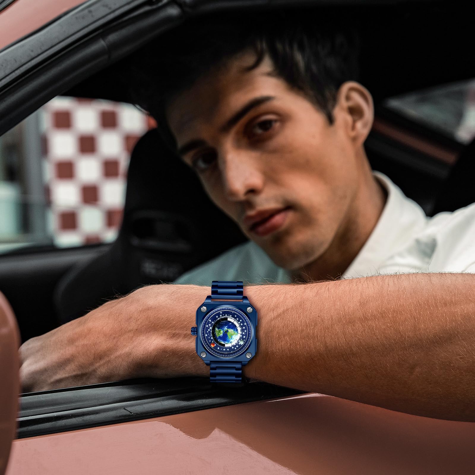 Часы Avaner Universe Starry Sky Мужские квадратный корпус Нержавеющая сталь, фото №6