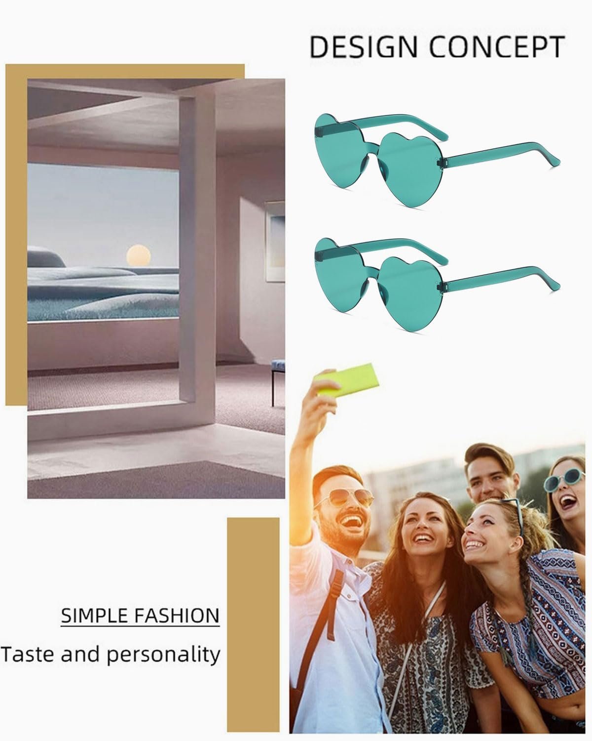 Солнцезащитные очки Формы сердца, фото №5