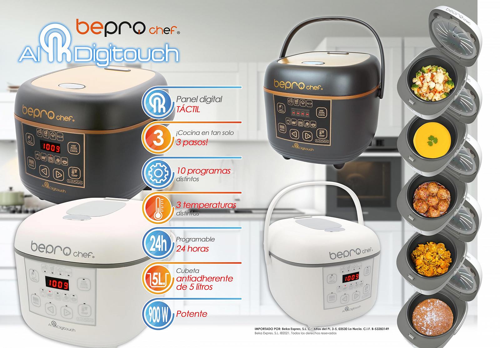 Мультифункціональна Мультиварка Bepro CHEFF AIDIGITOUCH з сенсорним управлінням, білий, фото №4