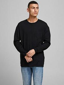 Футболка с длинными рукавами Jack&Jones JORBRINK TEE LS CREW NECK 12186183 Черный XL - Фото 1