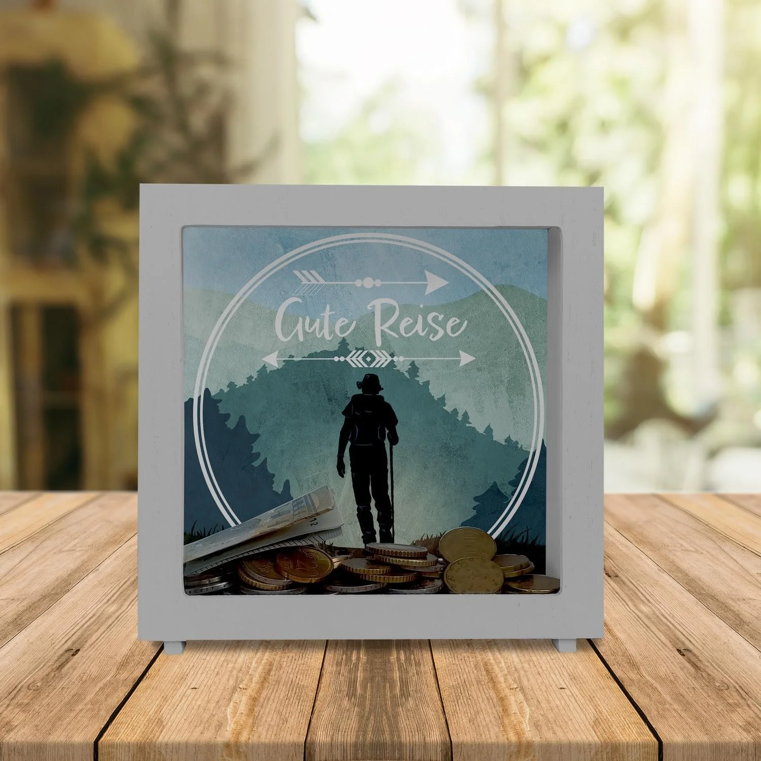 Скарбничка-рамка Good Travel Frame Hiking Motif Wooden White, фото №2