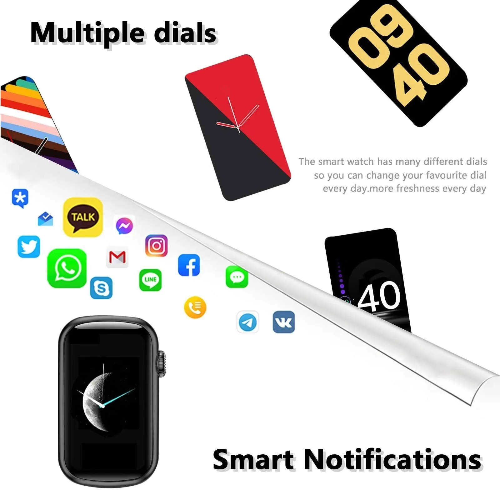 Смарт-годинник для жінок, сенсорний екран 3,7 см (1,44 дюйма), IP68, фото №3