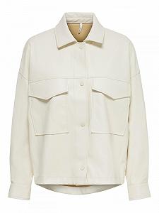 Куртка ONLY ONLALISA FAUX LEATHER SHACKET OTW 15226887 Бежевый L - Фото 1