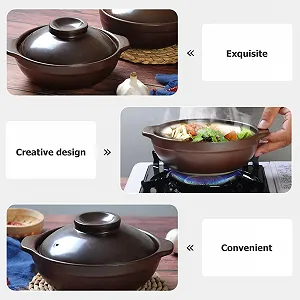 Керамическая кастрюля для супа VALICLUD с боковыми ручками термостойкая synthetic.ua - Фото 1