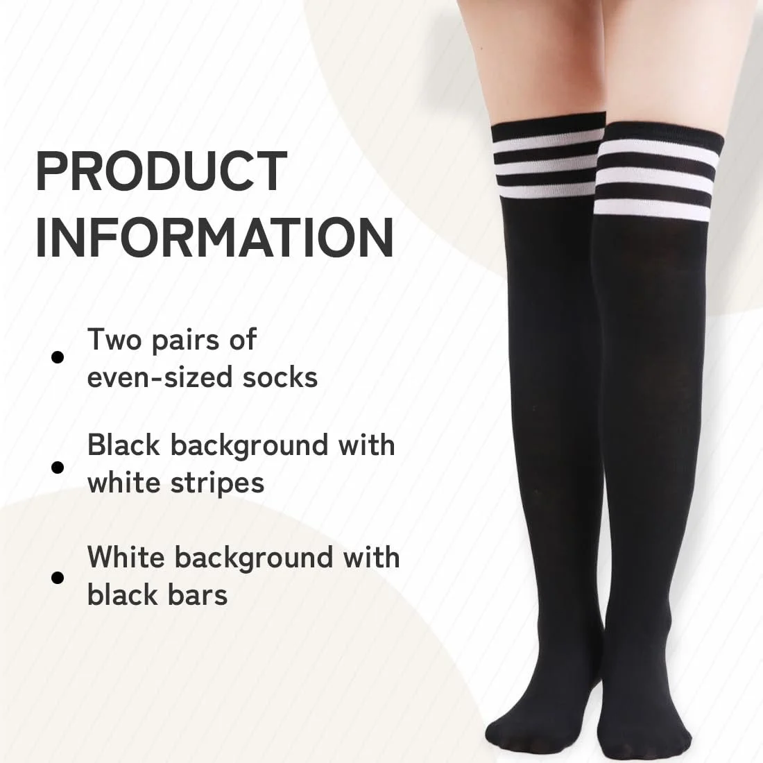 Жіночі шкарпетки вище коліна (2 пари) Класичні, фото №2 Жіночі шкарпетки вище коліна (2 пари) Класичні, фото №2