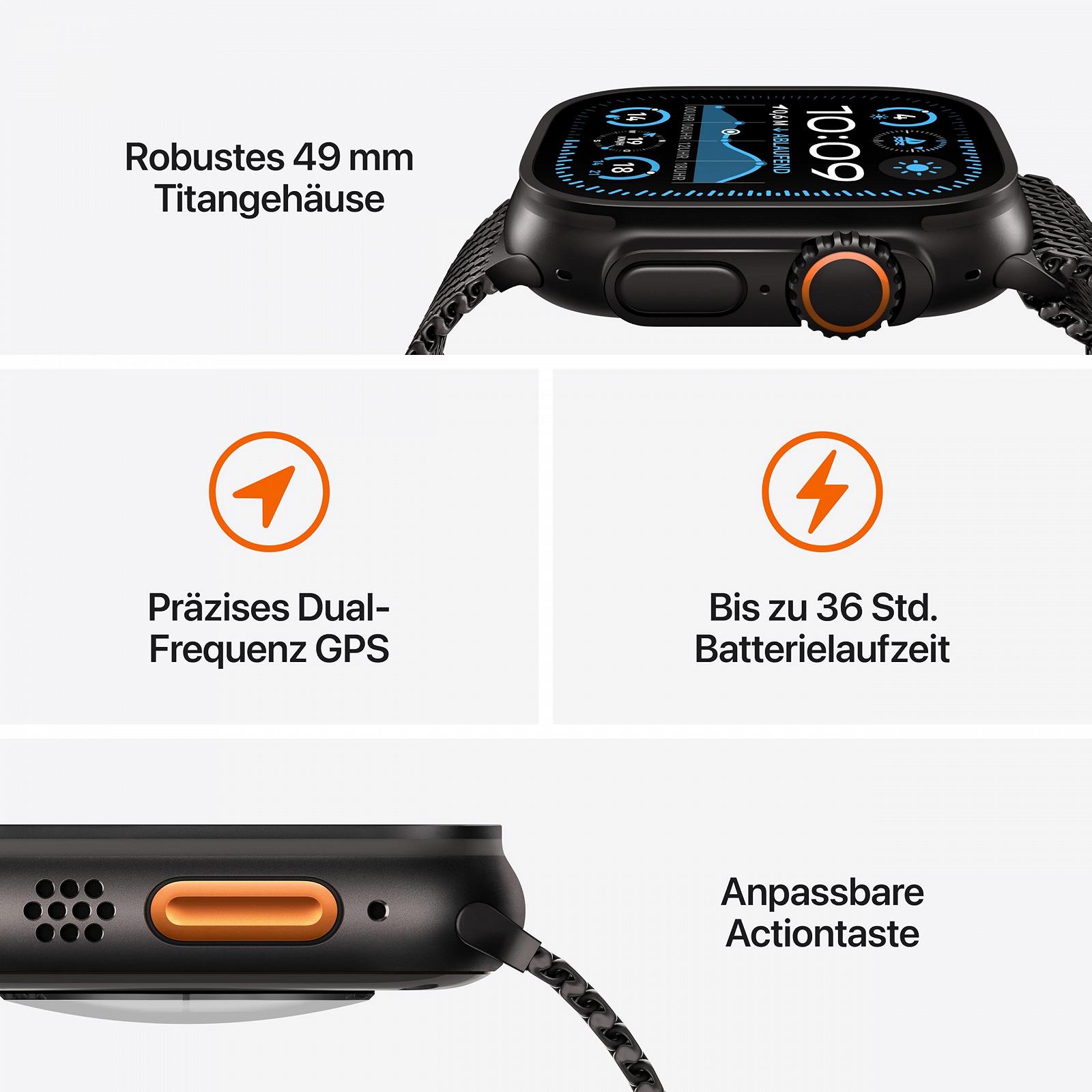 Смарт-годинник Apple Watch Ultra 2 (GPS + Cellular 49 мм) Титановий корпус Nature та ремінець Trail Loop синій (S/M), фото №3