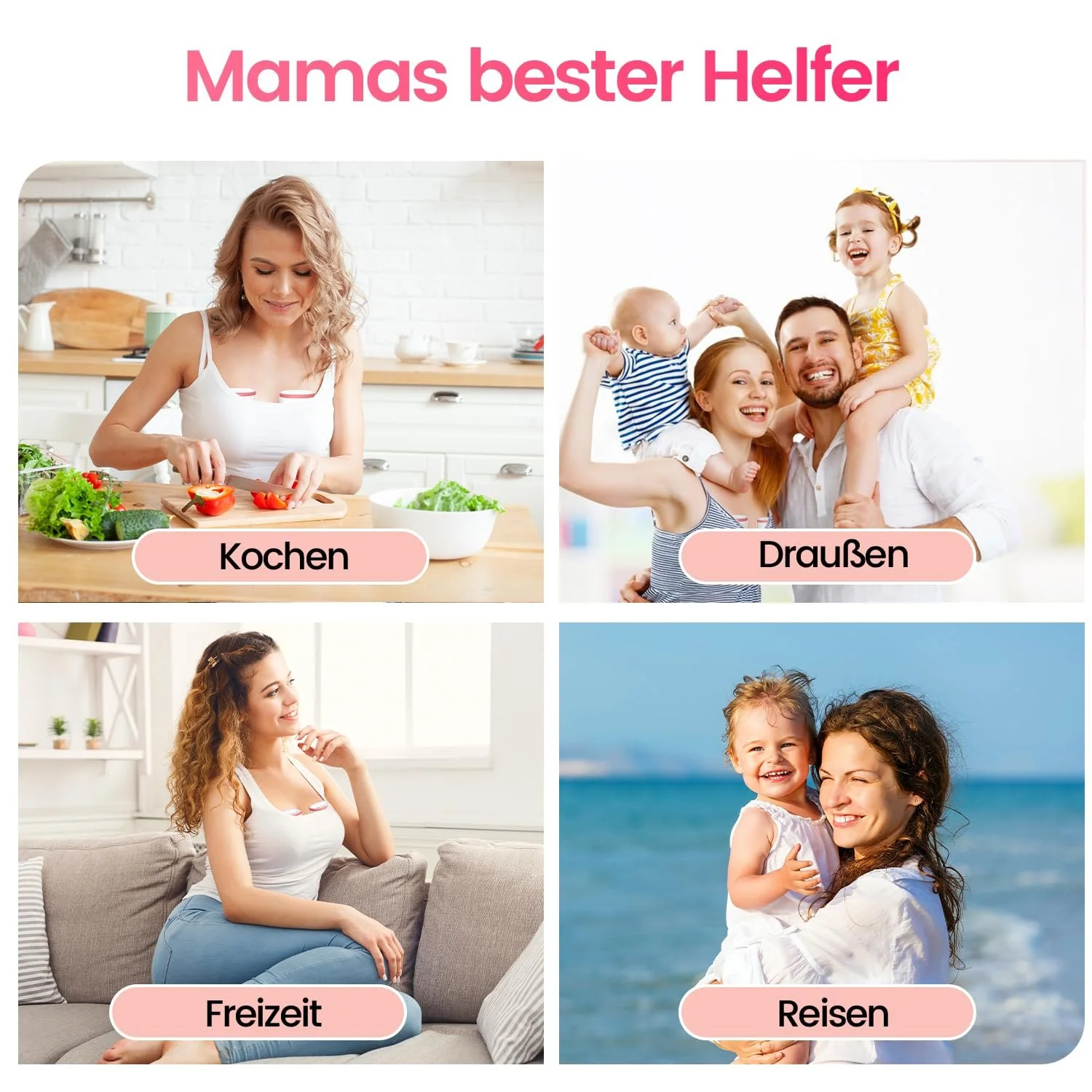 Молокоотсос электрический Hands-Free, BPA Free, портативный, 5 режимов, 15 уровней, низкий уровень шума, 1 шт, розовый, фото №6 Молокоотсос электрический Hands-Free, BPA Free, портативный, 5 режимов, 15 уровней, низкий уровень шума, 1 шт, розовый, фото №6