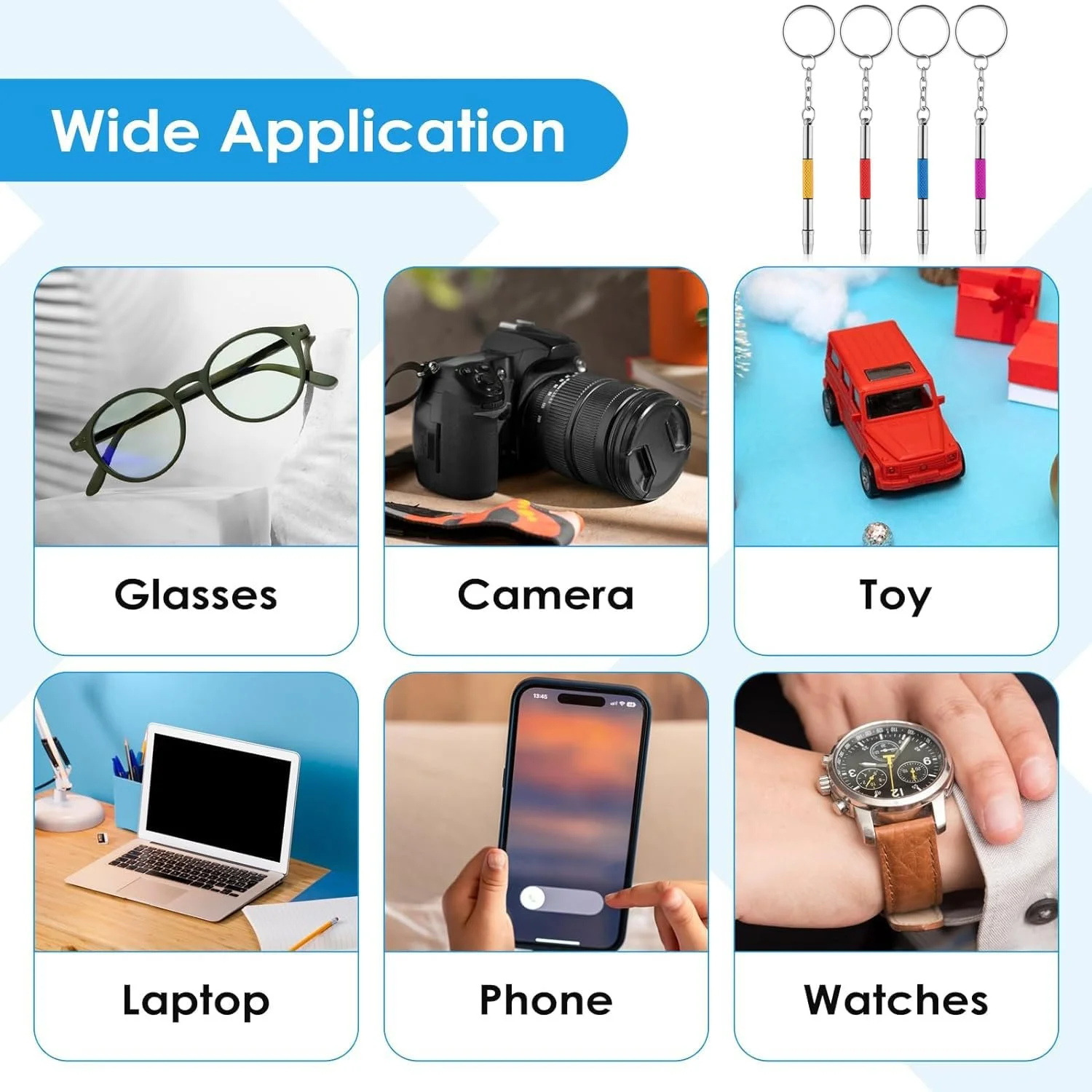 Набір 4 Mini Glasses Screwdriver 3 в 1 Glasses Repair Kit Stainless Steel Small Screwdriver, фото №3