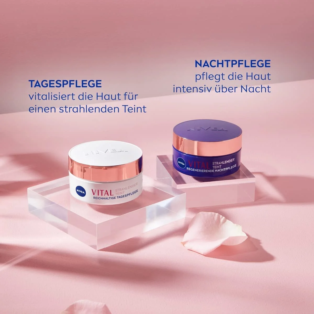 Денний крем NIVEA Vital Radiant Complexion живильний для зрілої шкіри з олією пелюсток троянди та кальцієм 50 ml, фото №3