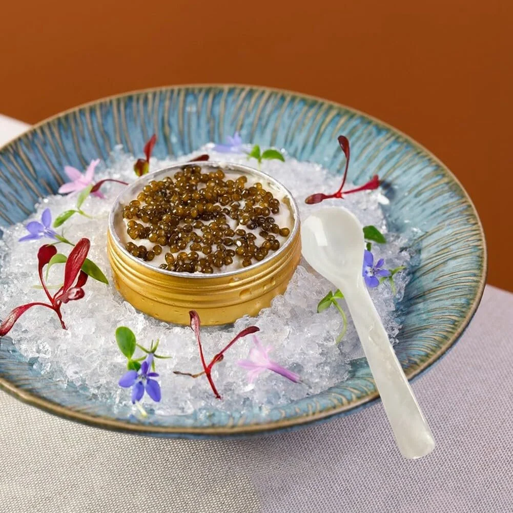 Перламутровая ложка для икры, набор 2 шт, ручной работы, фото №7