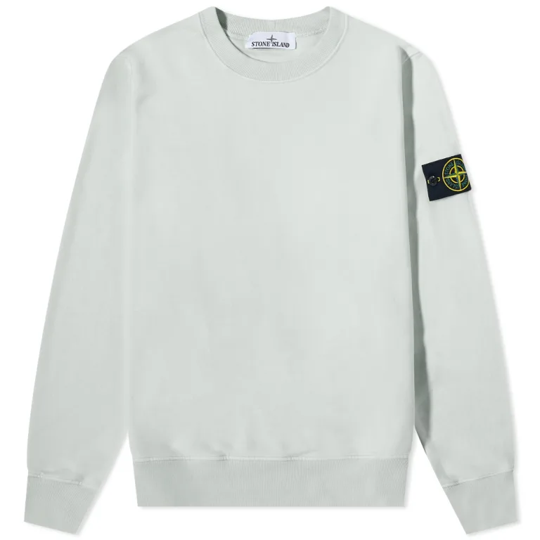 Джемпер Stone Island Brushed Cotton Crew Neck Sweat - Pearly Grey S, фото №1
