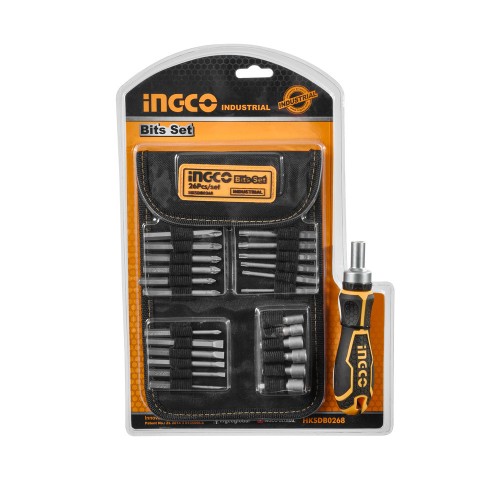 Отвертка с набором головок и насадок 26 шт INGCO, фото №1 Отвертка с набором головок и насадок 26 шт INGCO, фото №1