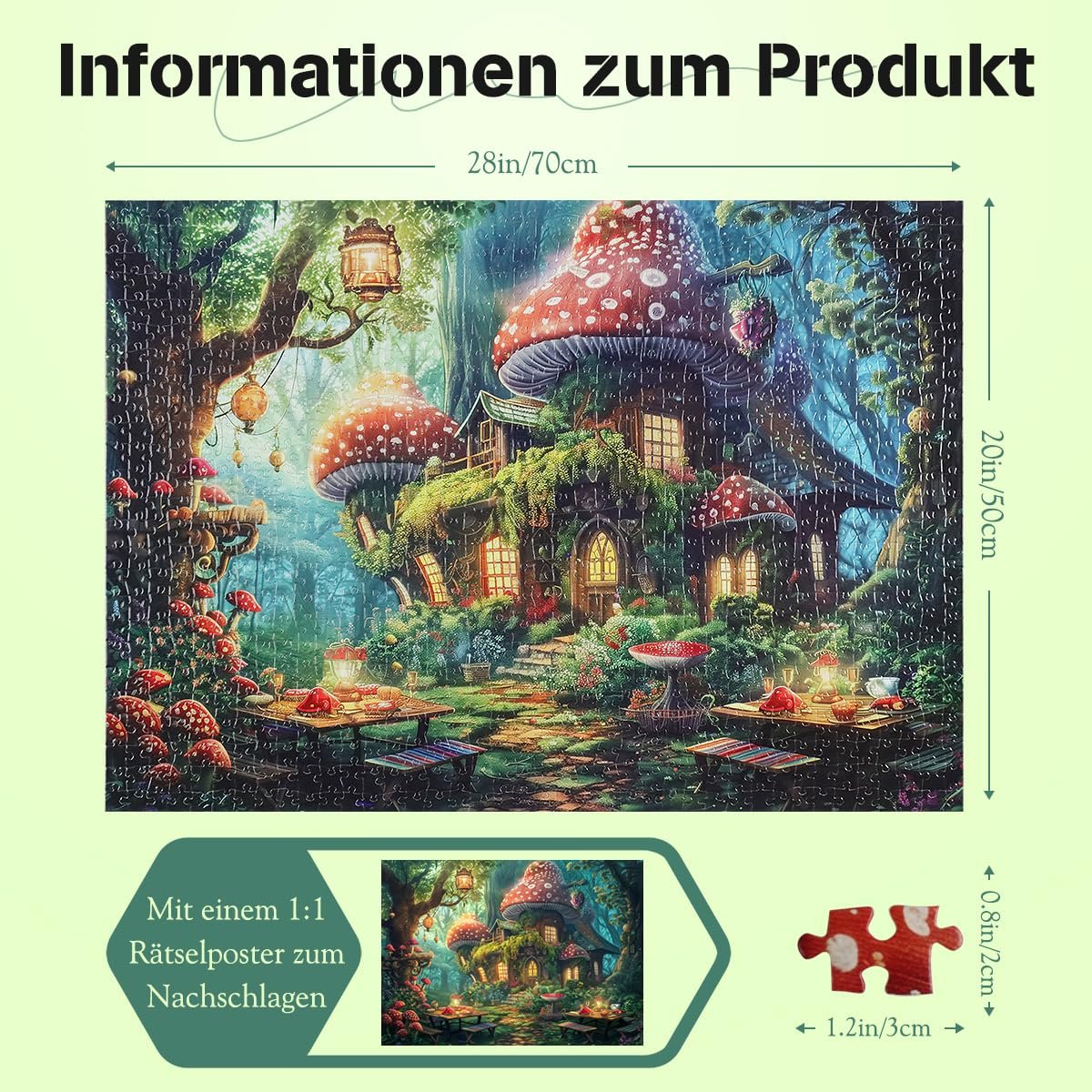 Пазл MISITU Mushroom House in Enchanted Forest 1000 деталей (70 x 50 см), фото №2