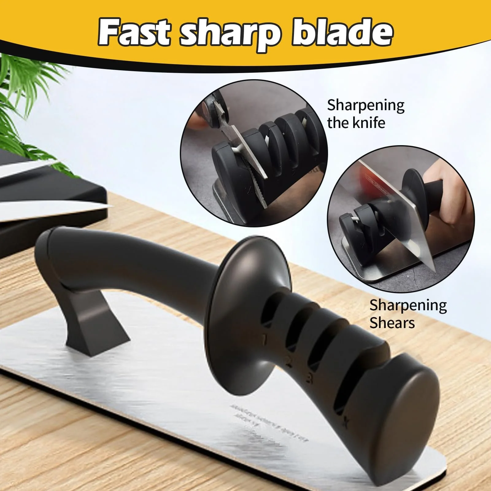 Точилка для кухонних ножів 4-в-1 Tungsten Steel Ceramic, фото №4