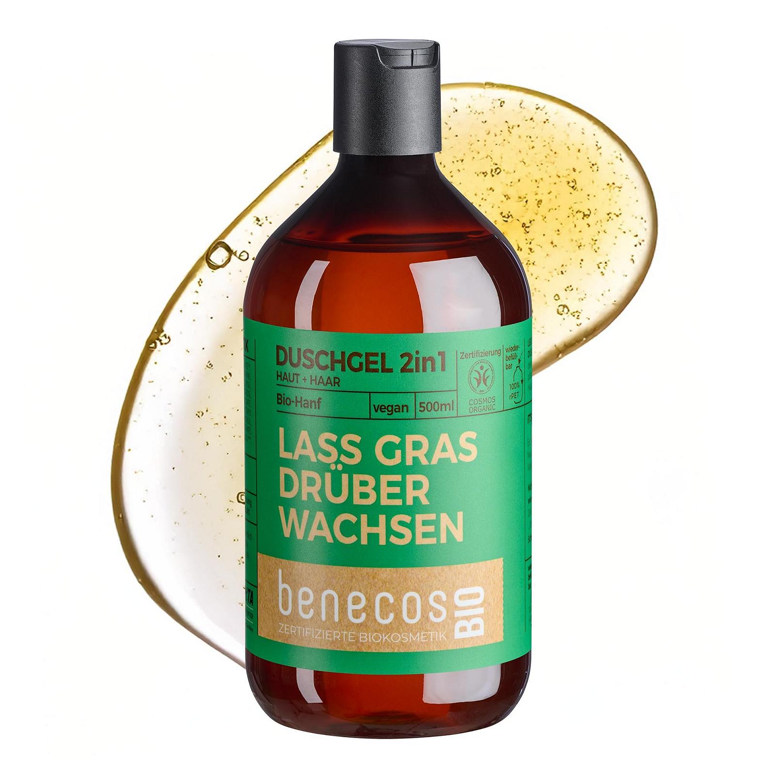 Органический гель для душа 2-в-1 benecos Organic Hemp Skin & Hair веганский из переработанного пластика, фото №1
