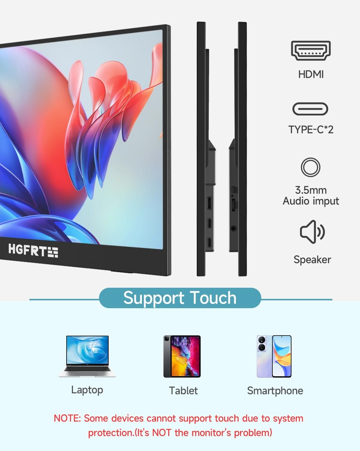 Портативний монітор HGFRTEE14" WUXGA IPS 60 Гц, фото №5
