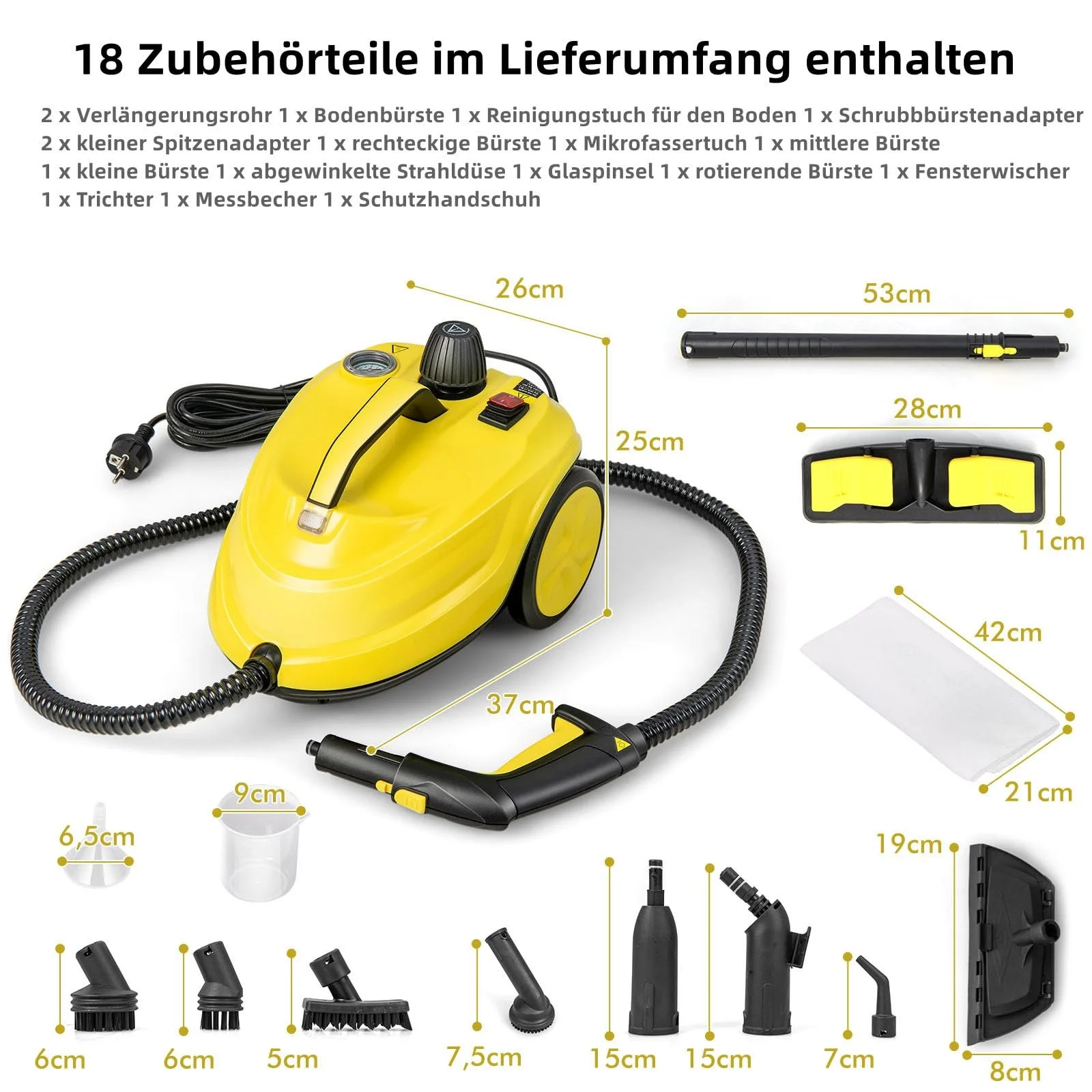 Пароочисник RELAX4LIFE 2000 Вт 5 Бар 1.8 л з манометром, фото №3