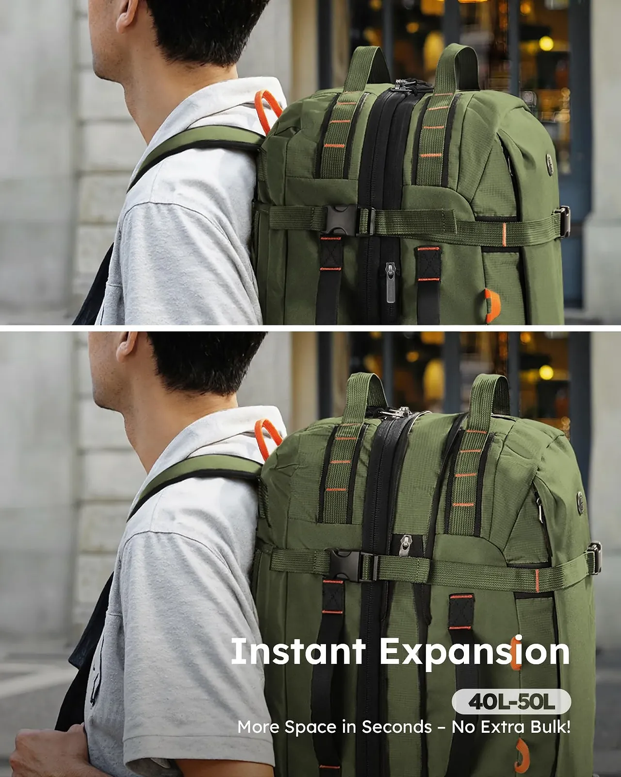 Рюкзак для ноутбука Tolaccea Travel 15.6 дюймів TSA Expandable 40L-50L Ручна поклажа 4 в 1, фото №5 Рюкзак для ноутбука Tolaccea Travel 15.6 дюймів TSA Expandable 40L-50L Ручна поклажа 4 в 1, фото №5