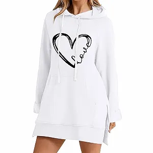 Женский свитшот Свободный большой топ с круглым вырезом Модный повседневный теплый свитшот с длинными рукавами Мягкая однотонная рубашка Женский свитшот Зимний свитшот - Фото 1