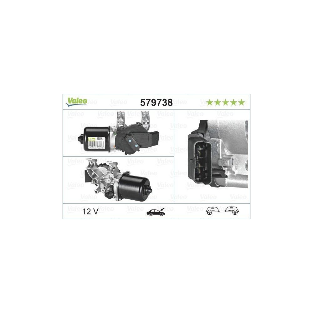 Мотор стеклоочистителя VALEO 579738 для RENAULT передний, фото №1