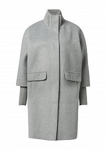 Пальто comma Вовна з ребристим коміром і рукавами - Фото 1