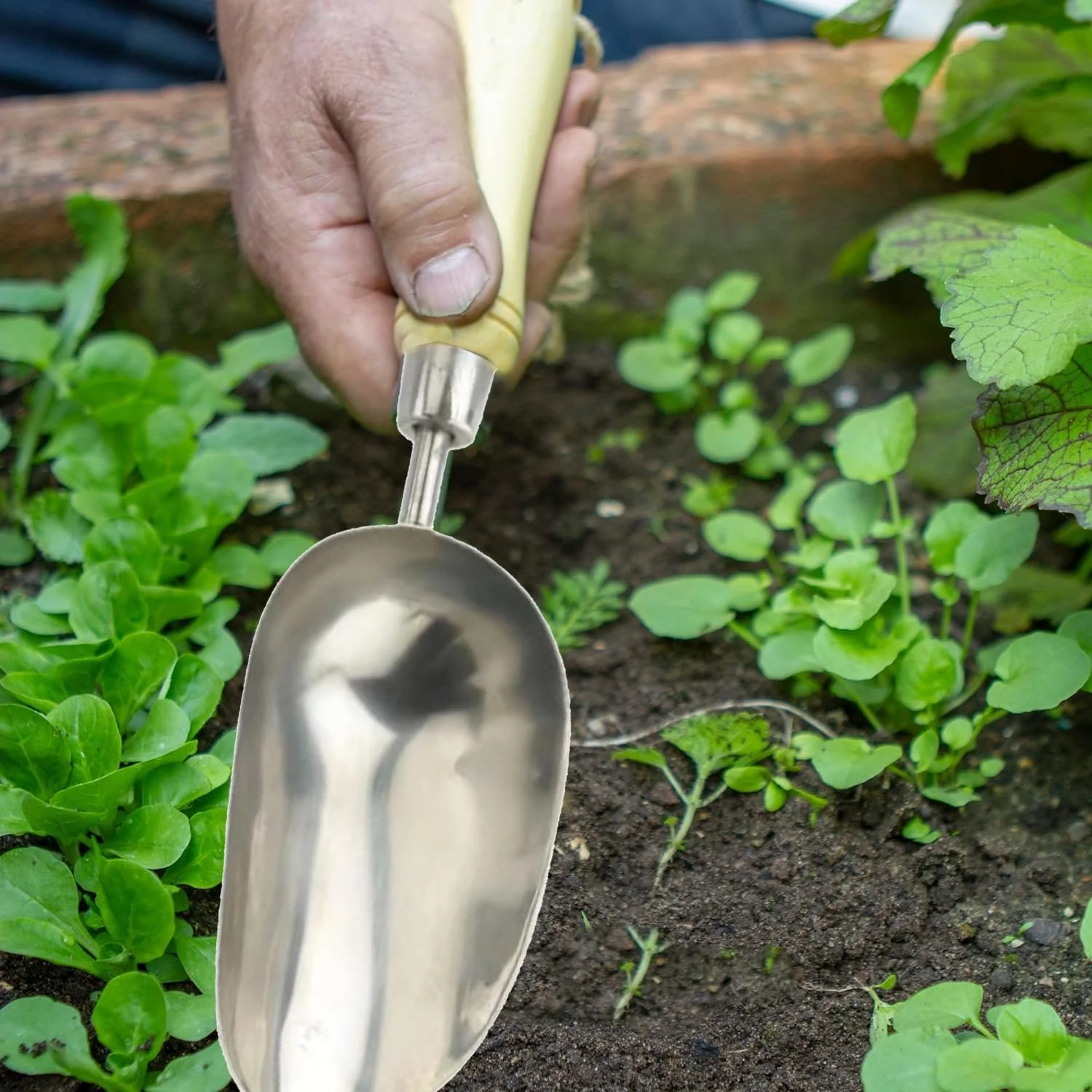 Лопата совковая WDAOcheng для компоста, Садовый Лопата совковая из нержавеющей стали, Лопата совковая для почвы, Корм для удобрений, фото №6