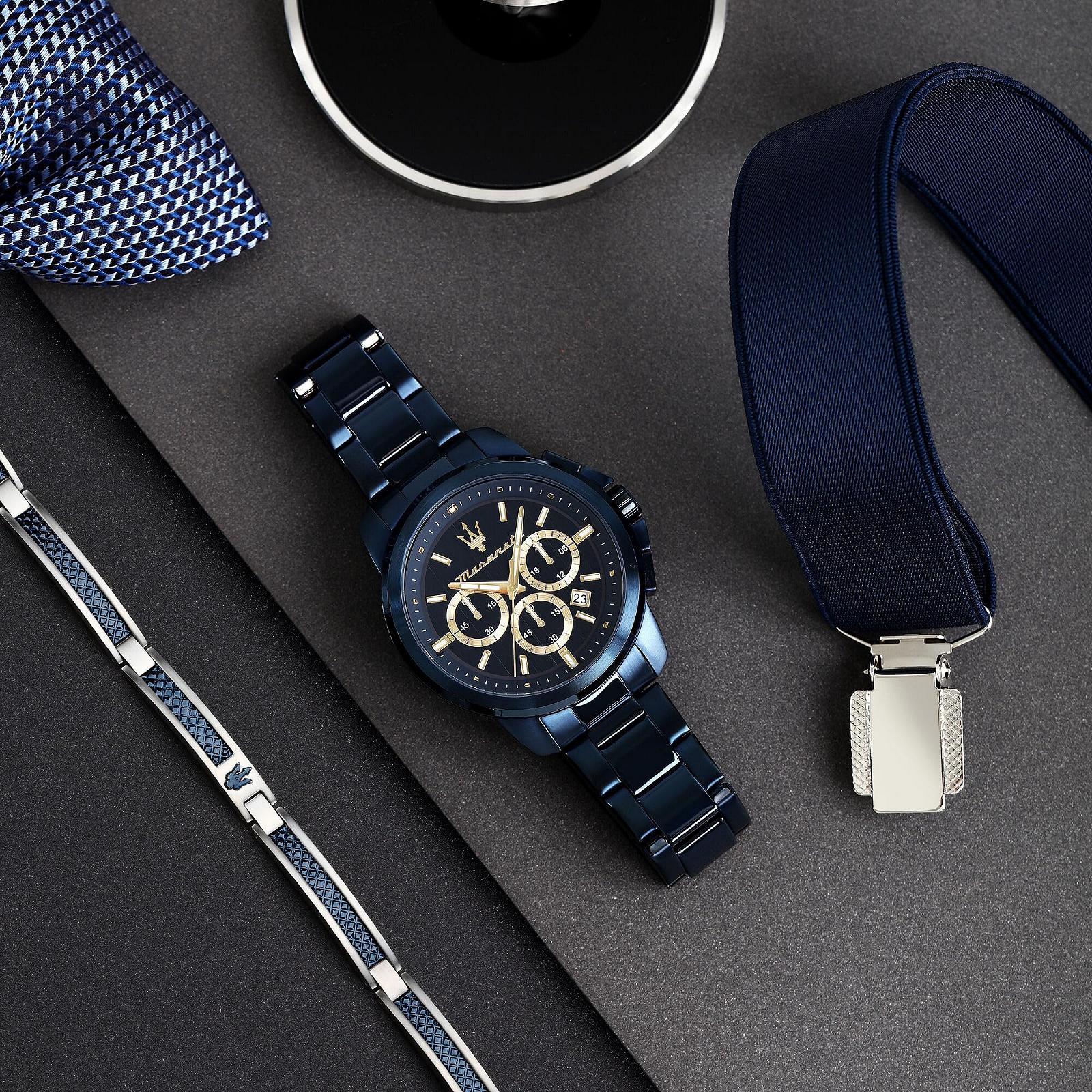 Мужские Аналоговые Кварцевые Часы-Хронограф Maserati Sucaccesso Collection со стальным браслетом R8873621042, фото №6 Мужские Аналоговые Кварцевые Часы-Хронограф Maserati Sucaccesso Collection со стальным браслетом R8873621042, фото №6