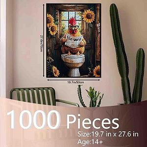 Пазл Tucocoo Funny Rooster on Toilet 1000 елементів Півень в окулярах з газетою та соняшниками ціна на synthetic.ua - Фото 1 Пазл Tucocoo Funny Rooster on Toilet 1000 елементів Півень в окулярах з газетою та соняшниками synthetic.ua - Фото 1