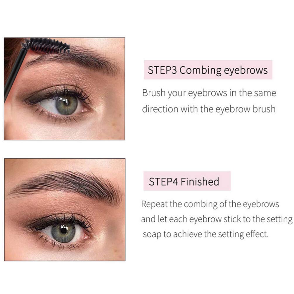 Мыло для бровей Minkissy Eyebrow Soap Kit 2 Sets Durable Waterproof Eyebrow Adjustment Gel Wild Eyebrow Styling Pomade with Eyebrow Brush, фото №3