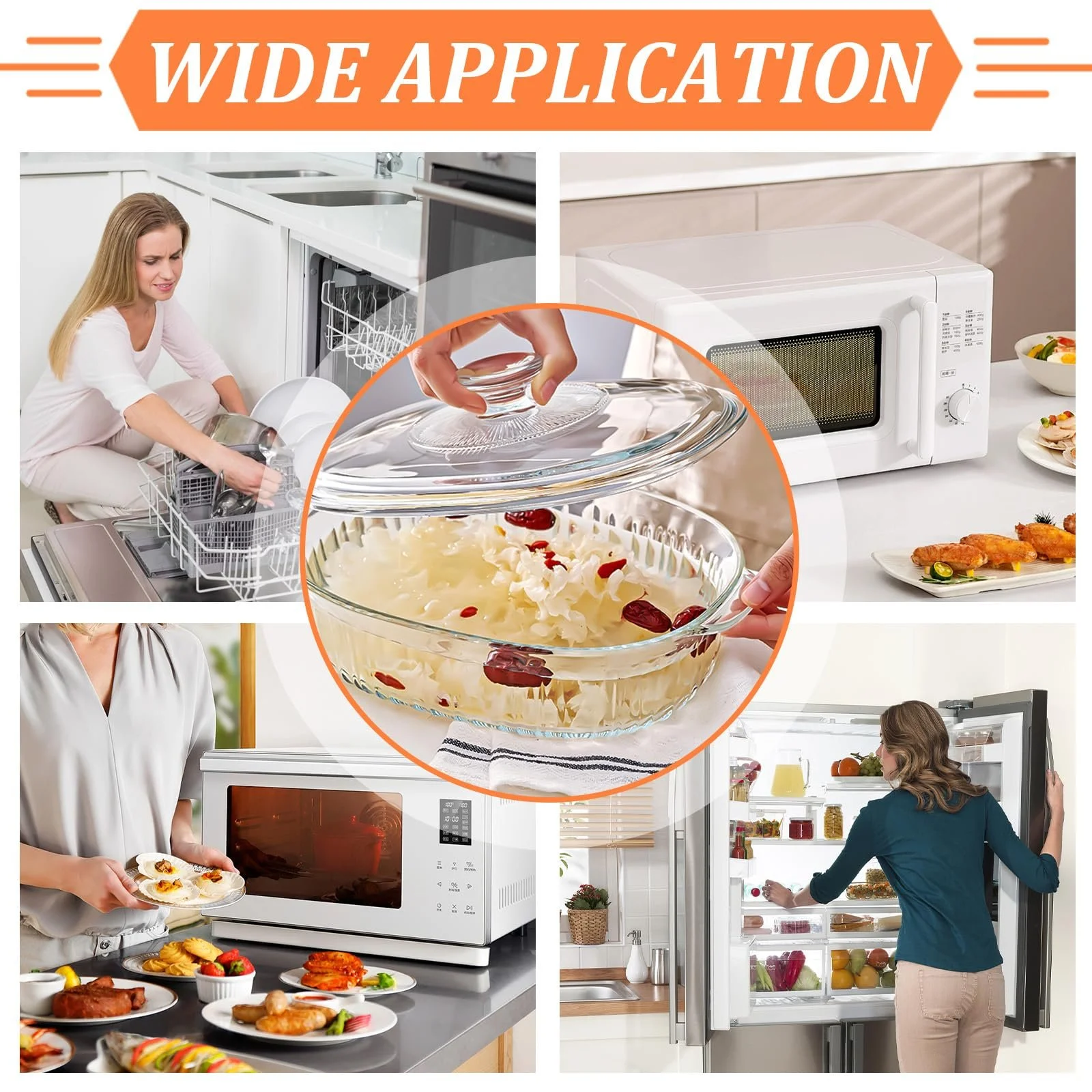 Форма для запекания с крышкой 2,8 л стеклянная 31 x 21,5 x 13 см, фото №6