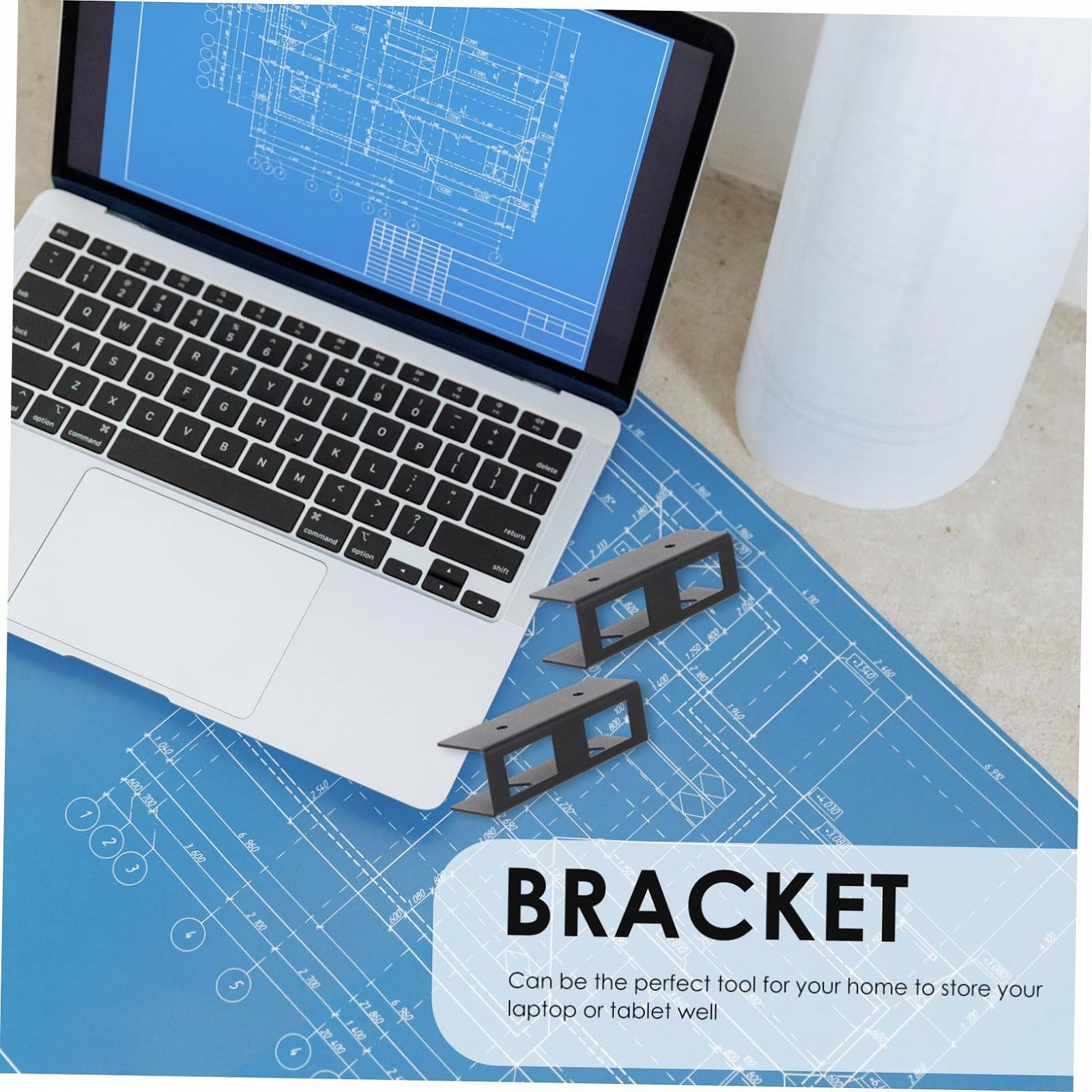 Держатель для ноутбука Под стол Черный Прочная полка для хранения ноутбука для экономии места на столе, прочная для офиса и учебы, совместима со всеми ноутбуками, фото №4