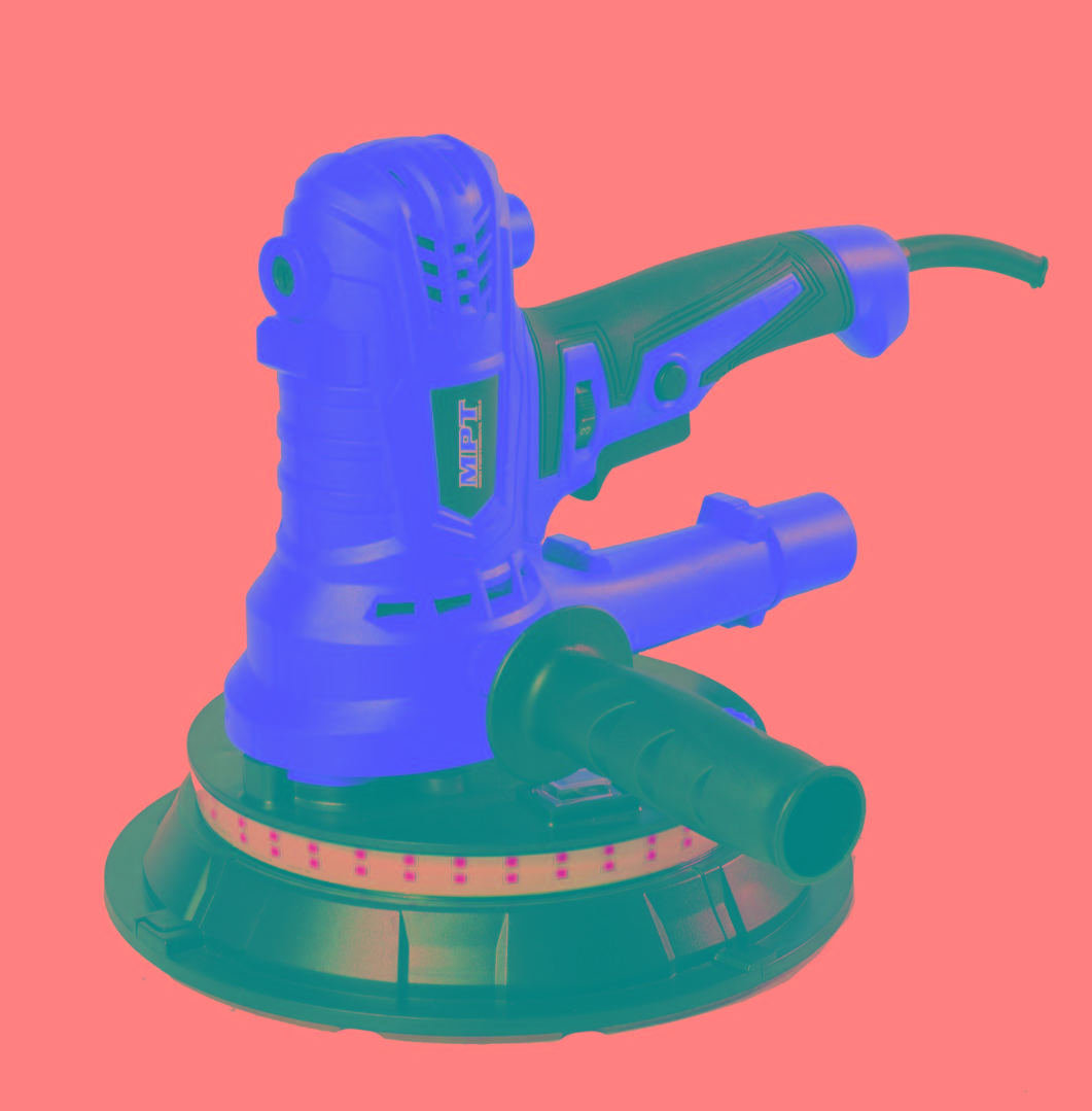 Шліфмашина для стін і стелі MPT 850 Вт 1400-2700 об/хв Ø180 мм діодне підсвічування аксесуари 6 шт MDS1853B, фото №1