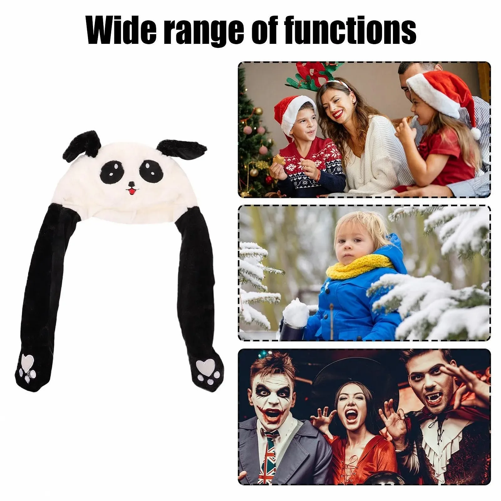 Шапка-біні Panda Ceprznvey Зимова Плюшева З рухомими вухами, фото №5