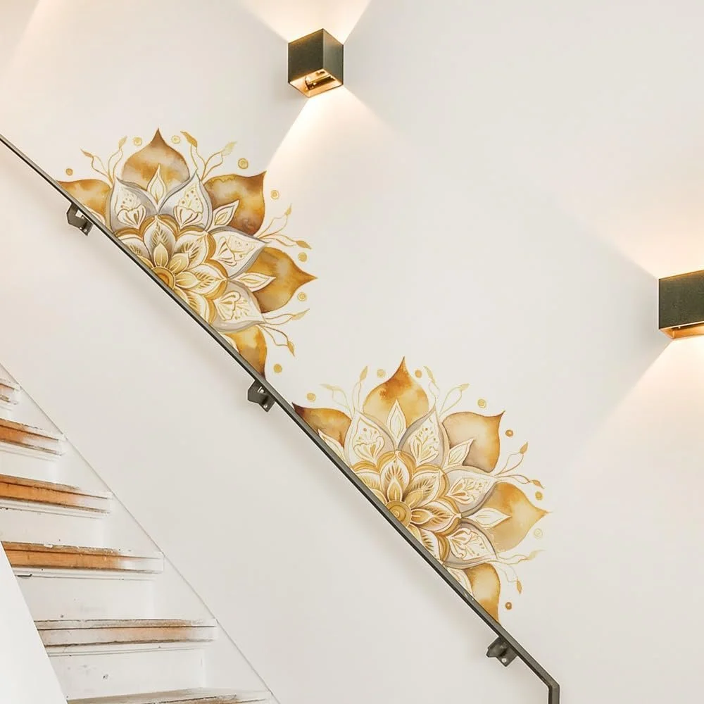 Наклейка на стену COVPAW Мандала Золотая, фото №7