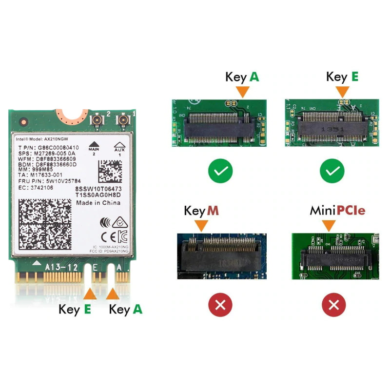 Мережевий адаптер Intel AX210 WiFi модуль 2.4/5GHz Wi-Fi 6, фото №5